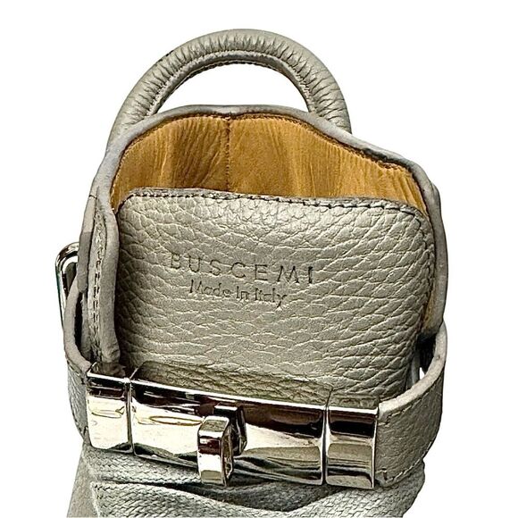 Buscemi High Top Men’s Sneaker Gray Leather Size EU 41 US 8.5  Pre-Owned - Picture 11 of 12